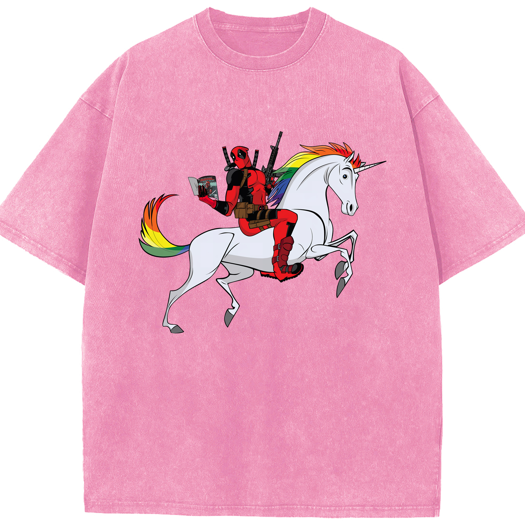 （画像用） Deadpool デッドプール 綿100% ヴィンテージ風 半袖Tシャツ（フロントプリント）